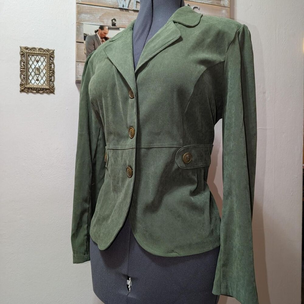 Women's Green faux suede look blazer Jacket